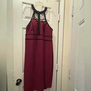 Elegant Burgundy Halter Dress